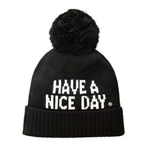 kate spade Accessories - Kate Spade have a nice day beanie winter hat kate spade Accessories - Kate Spade have a nice day beanie winter hat